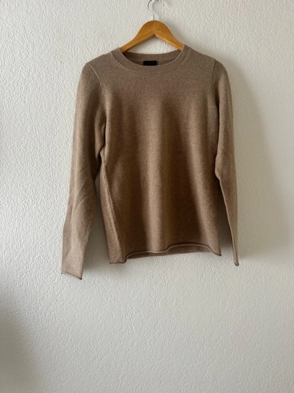 J. Crew Collection Italian Cashmere Pullover Sweater Size Medium Tan